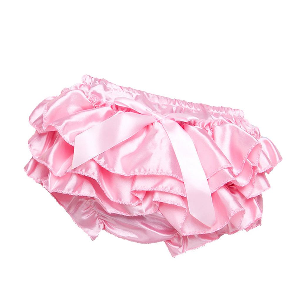 Baby Girls Soft Cotton Satin Diaper Cover Bloomers  3-6M Pink