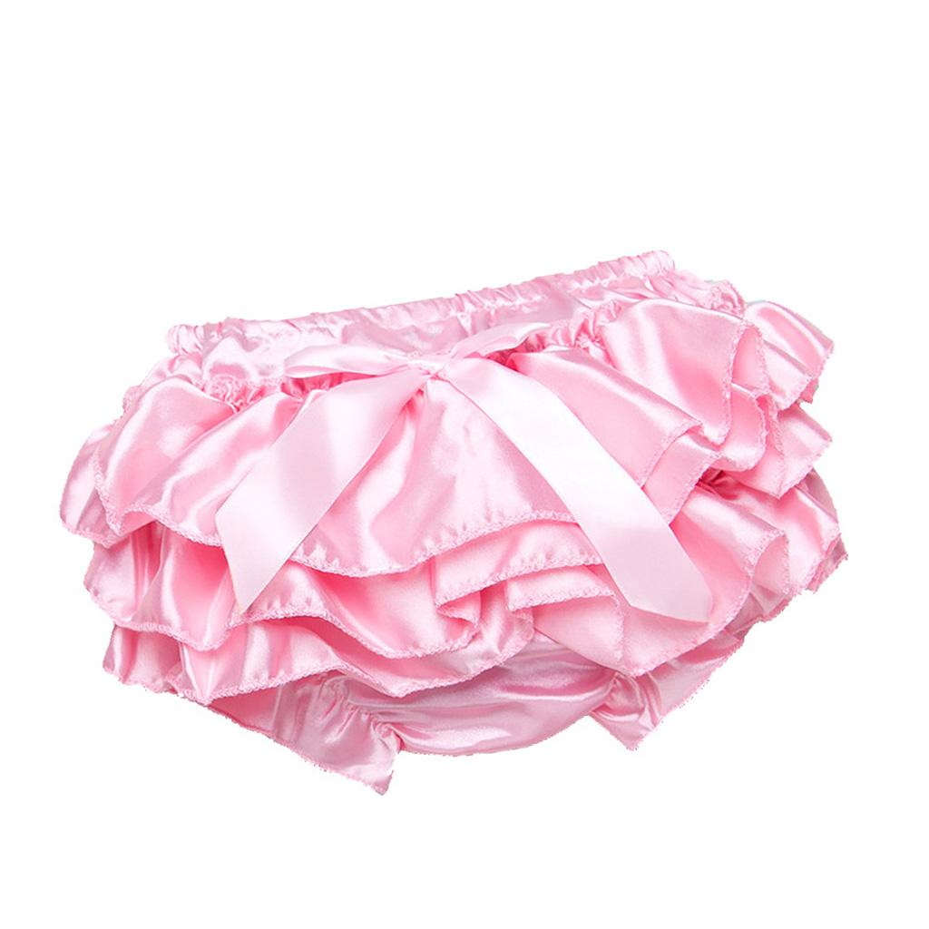 Baby Girls Soft Cotton Satin Diaper Cover Bloomers  3-6M Pink