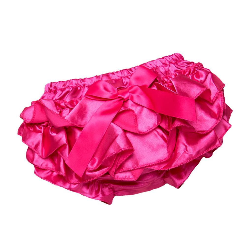 Baby Girls Soft Cotton Satin Diaper Cover Bloomers  12-24M Rose