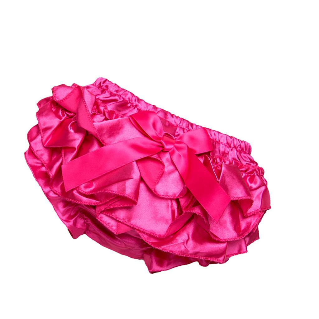 Baby Girls Soft Cotton Satin Diaper Cover Bloomers  12-24M Rose