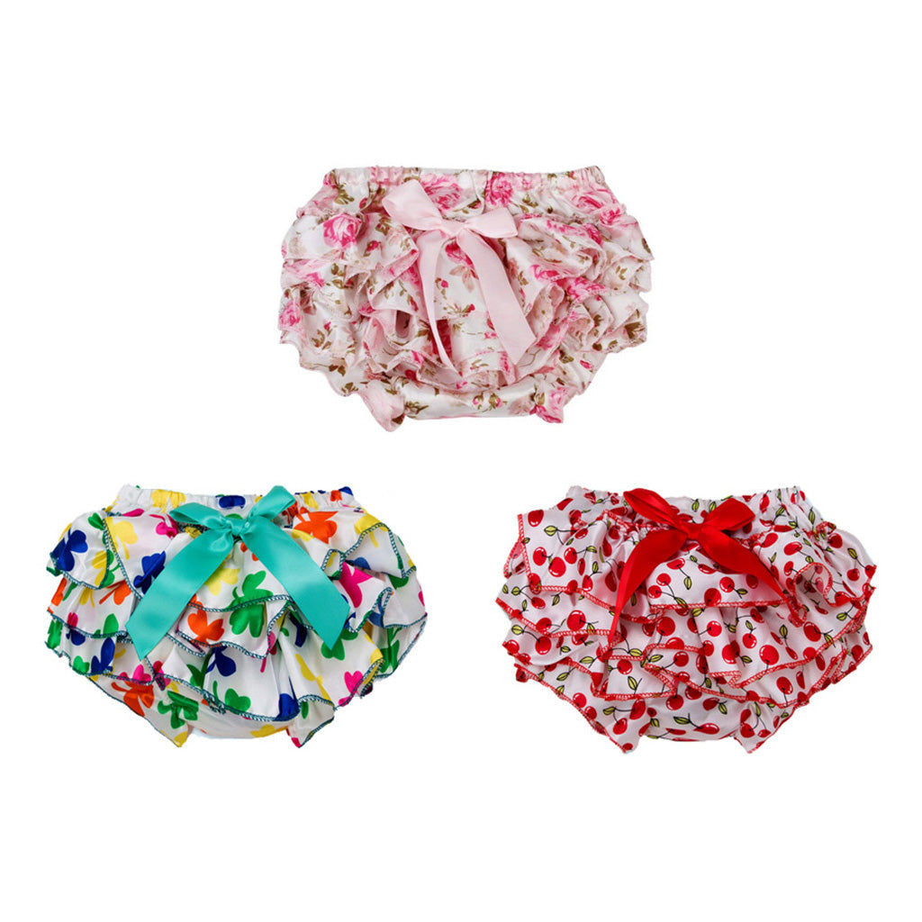 Baby Girls Soft Satin Diaper Cover Bloomers  3-6M  Rose