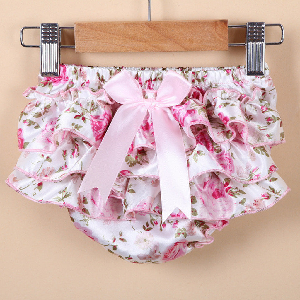 Baby Girls Soft Satin Diaper Cover Bloomers  12-24M  Rose