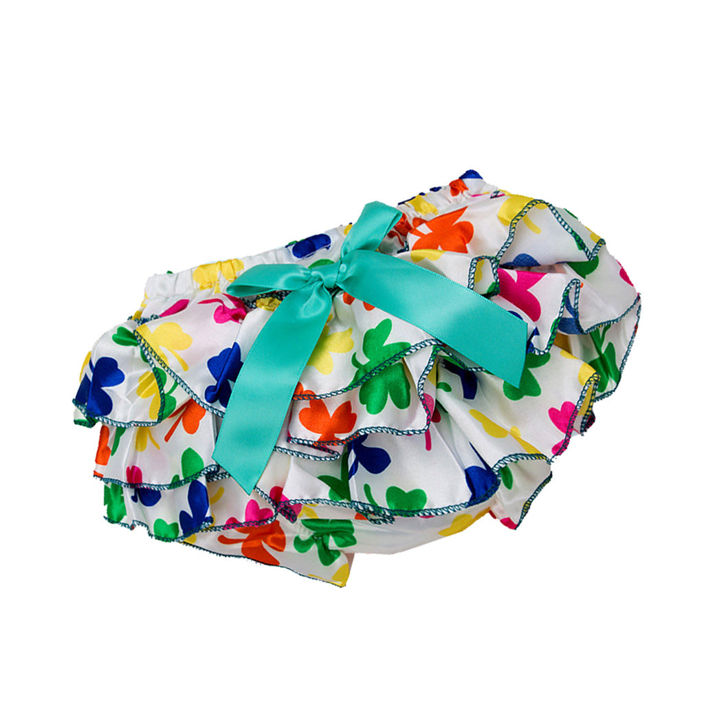 Baby Girls Soft Satin Diaper Cover Bloomers  12-24M  Leaf