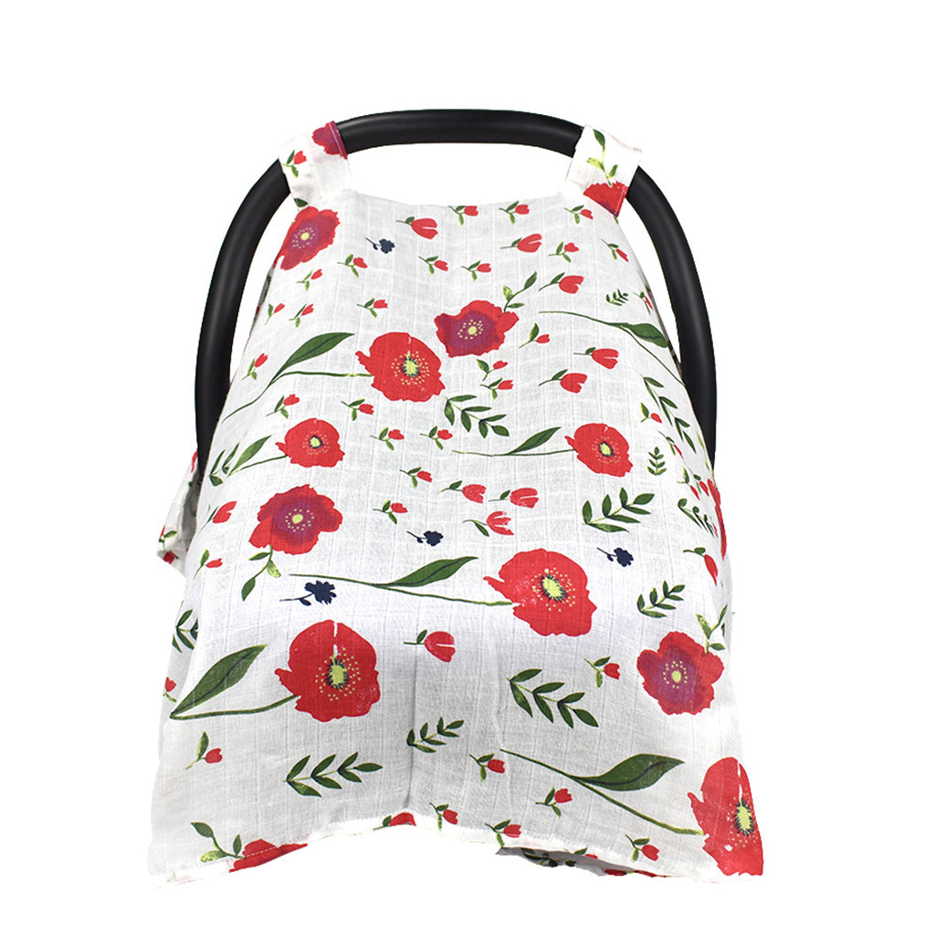 Baby Seat Cover Sunshade Car Cover Nursing Covers Red flowers