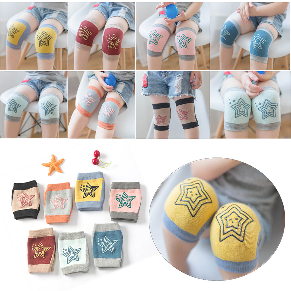 Breathable Cotton Baby Elbows Non-Slip Children's Knee Pads  Yellow