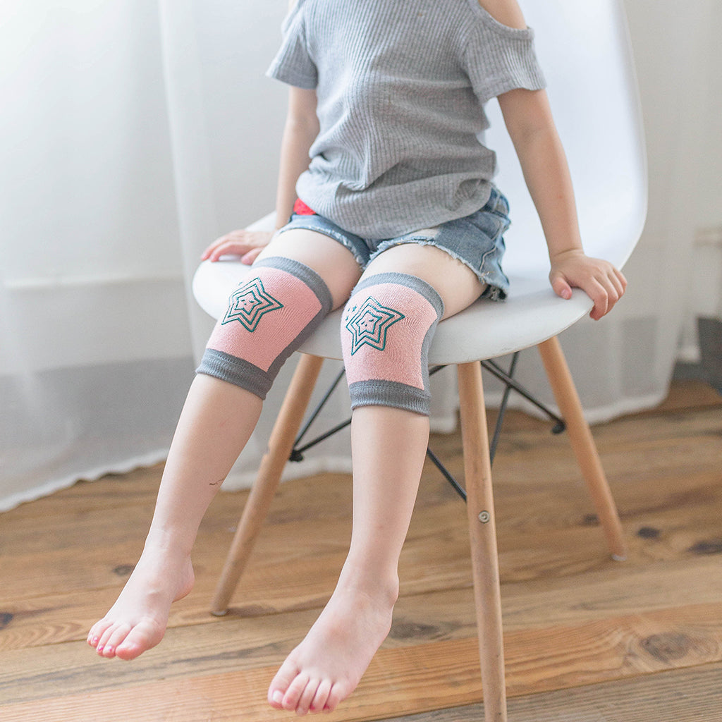 Breathable Cotton Baby Elbows Non-Slip Children's Knee Pads  Pink