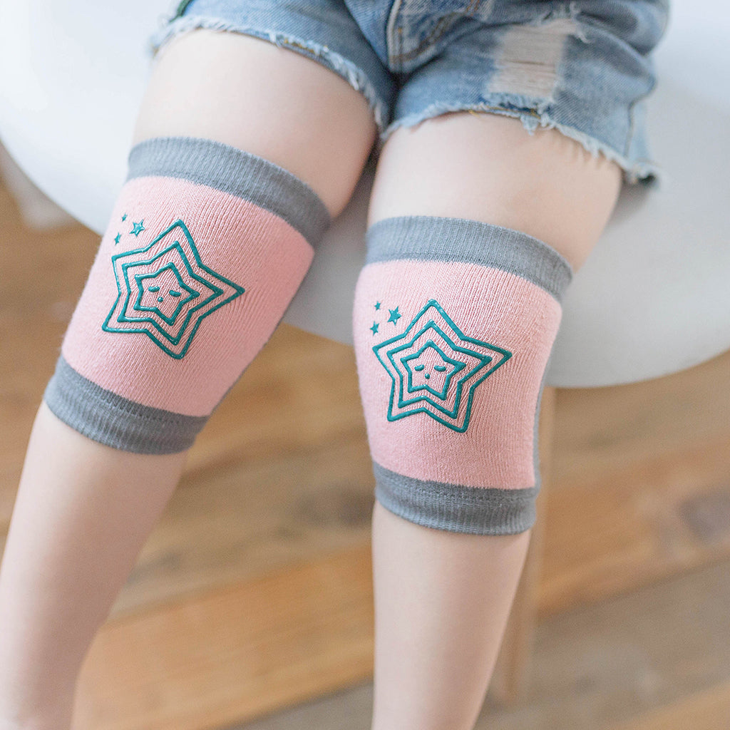 Breathable Cotton Baby Elbows Non-Slip Children's Knee Pads  Pink