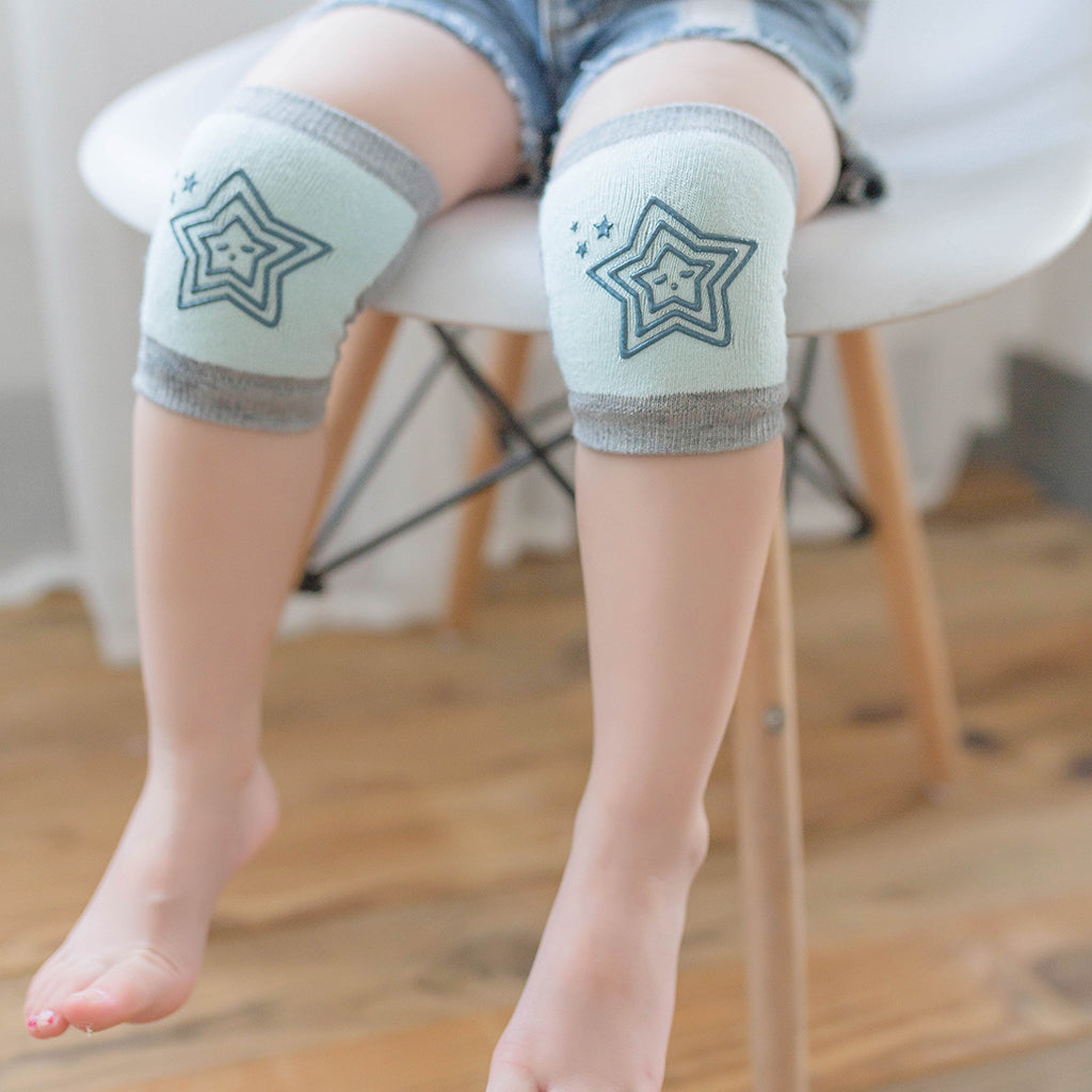 Breathable Cotton Baby Elbows Non-Slip Children's Knee Pads  Light green