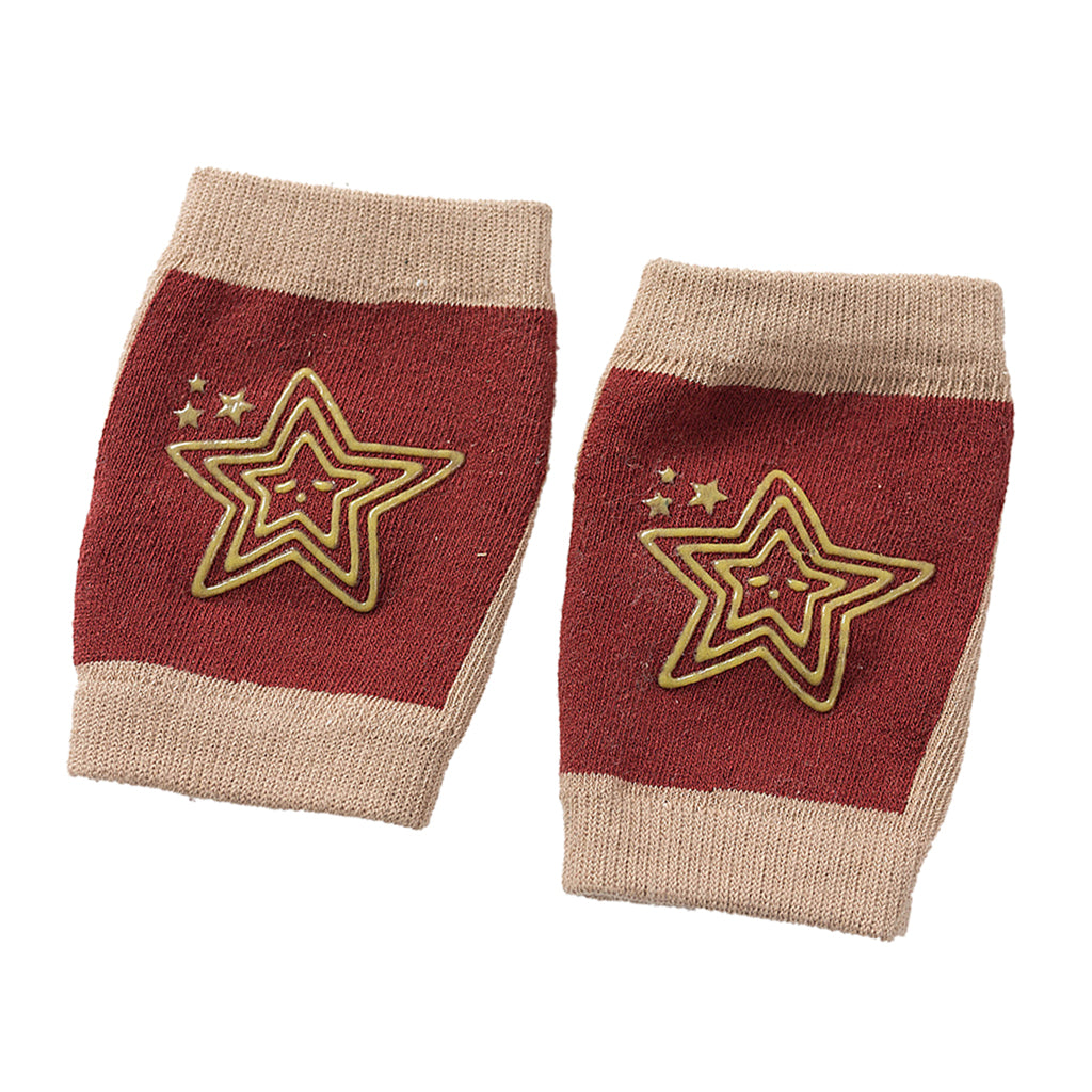 Breathable Cotton Baby Elbows Non-Slip Children's Knee Pads  Wine red