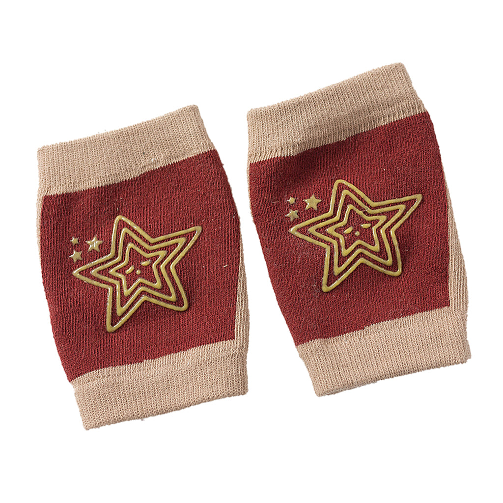Breathable Cotton Baby Elbows Non-Slip Children's Knee Pads  Wine red