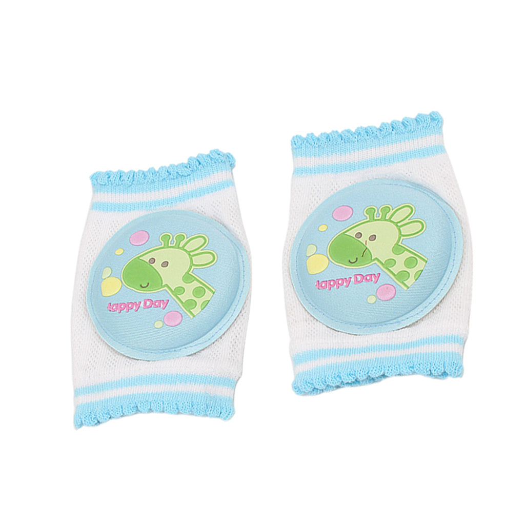 Kids Soft Anti-slip Elbow Cushion Crawling Knee Pad  Blue Giraffe