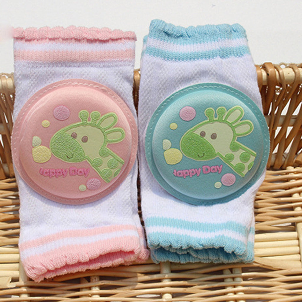 Kids Soft Anti-slip Elbow Cushion Crawling Knee Pad  Blue Giraffe
