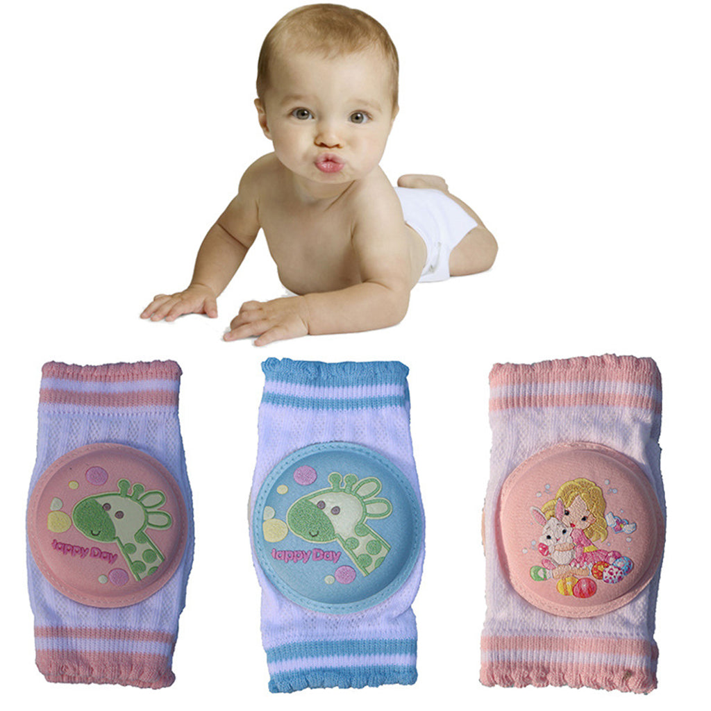 Kids Soft Anti-slip Elbow Cushion Crawling Knee Pad  Blue Giraffe