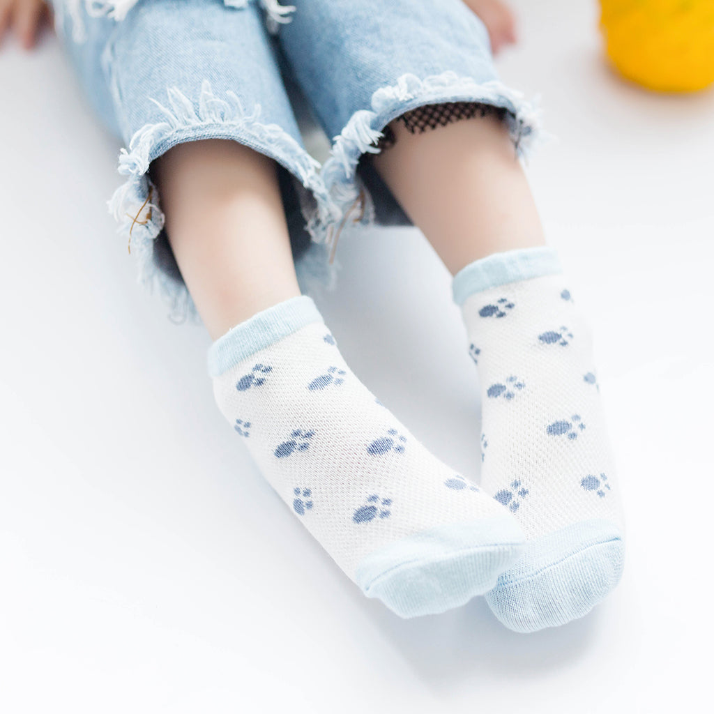 5 Pairs Baby Boy Girl Cartoon Cotton Socks Toddler Kids Soft Sock 0-1T Blue