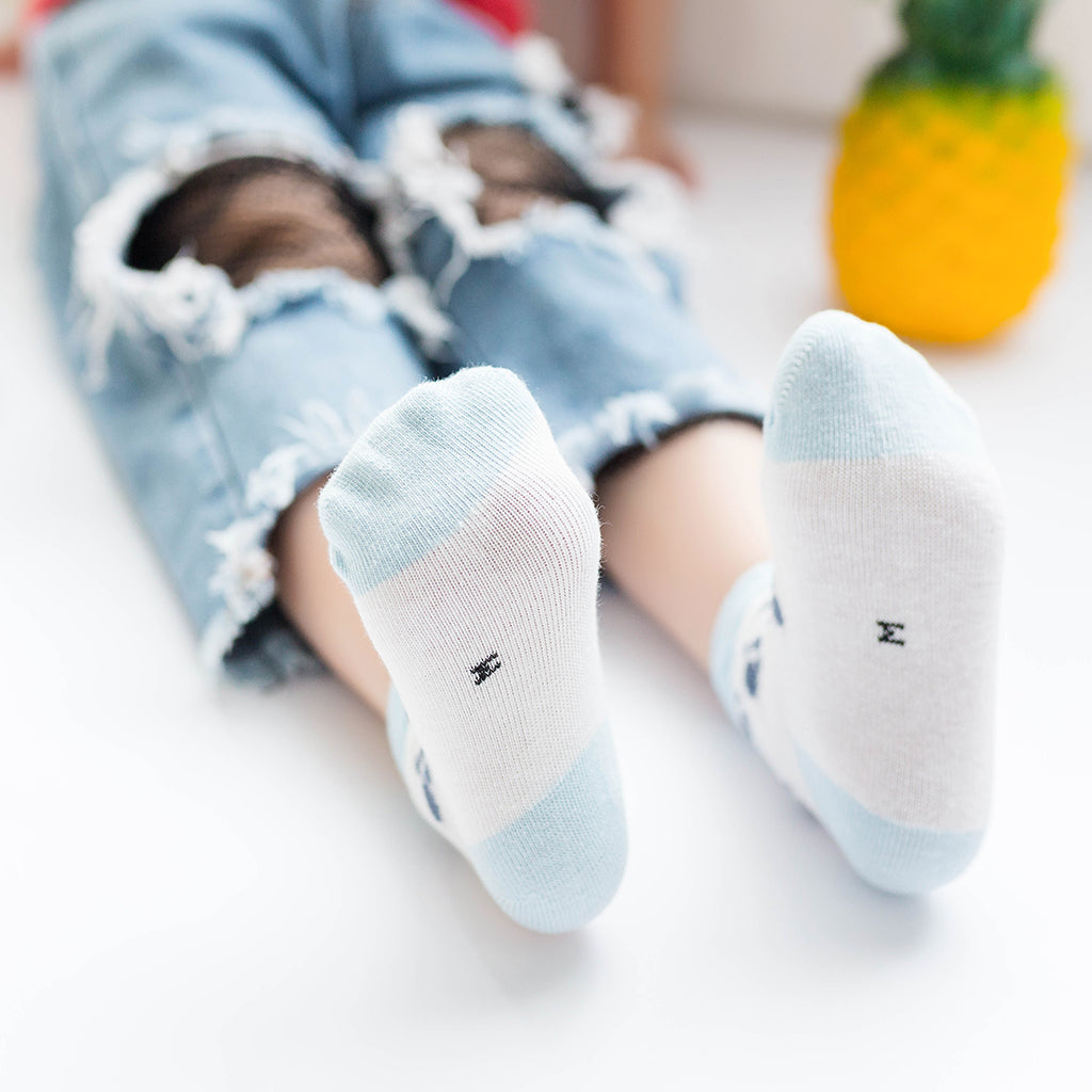 5 Pairs Baby Boy Girl Cartoon Cotton Socks Toddler Kids Soft Sock 0-1T Blue