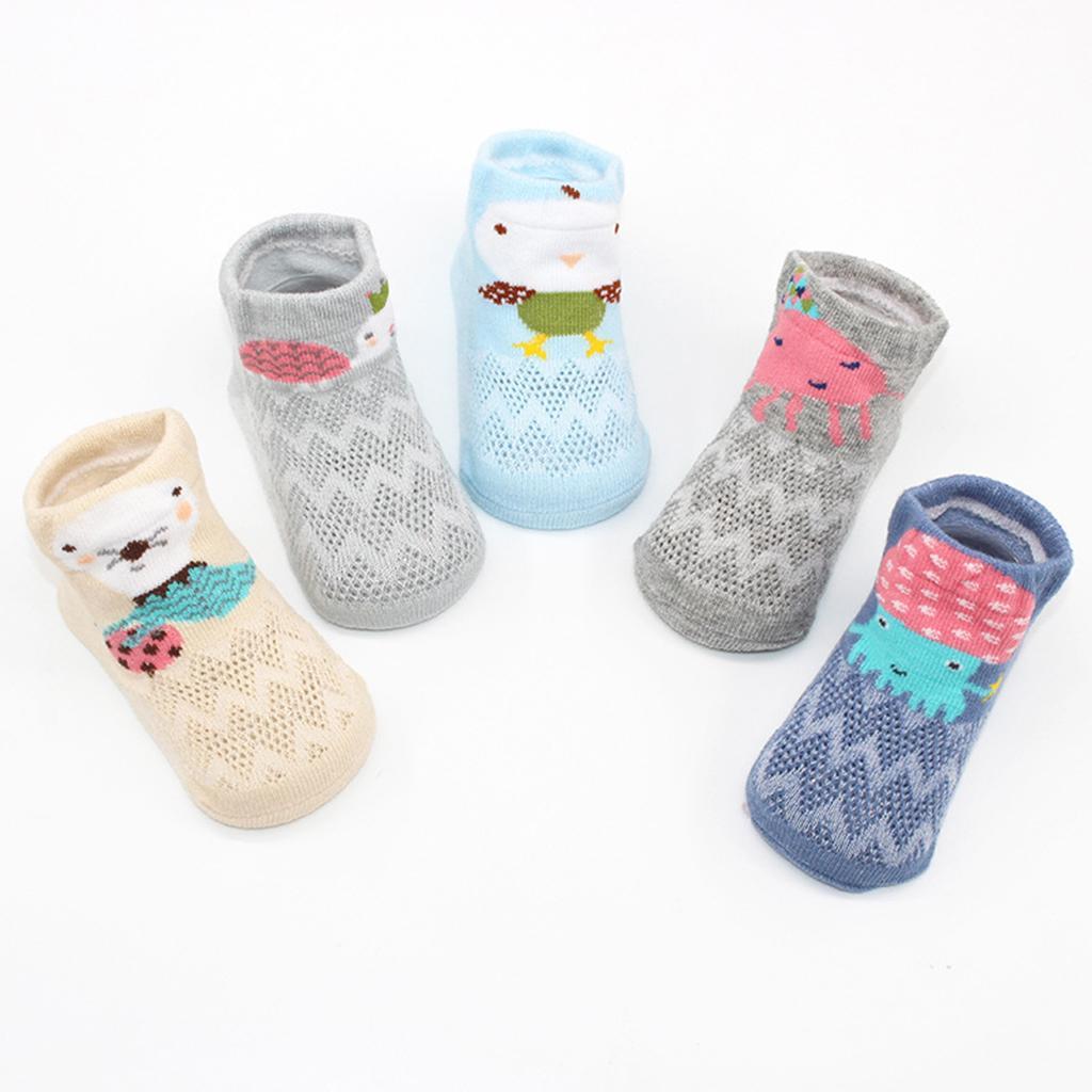 5Pairs Summer Baby Socks Cotton Casual Mesh Socks S for 0-6Months Ocean