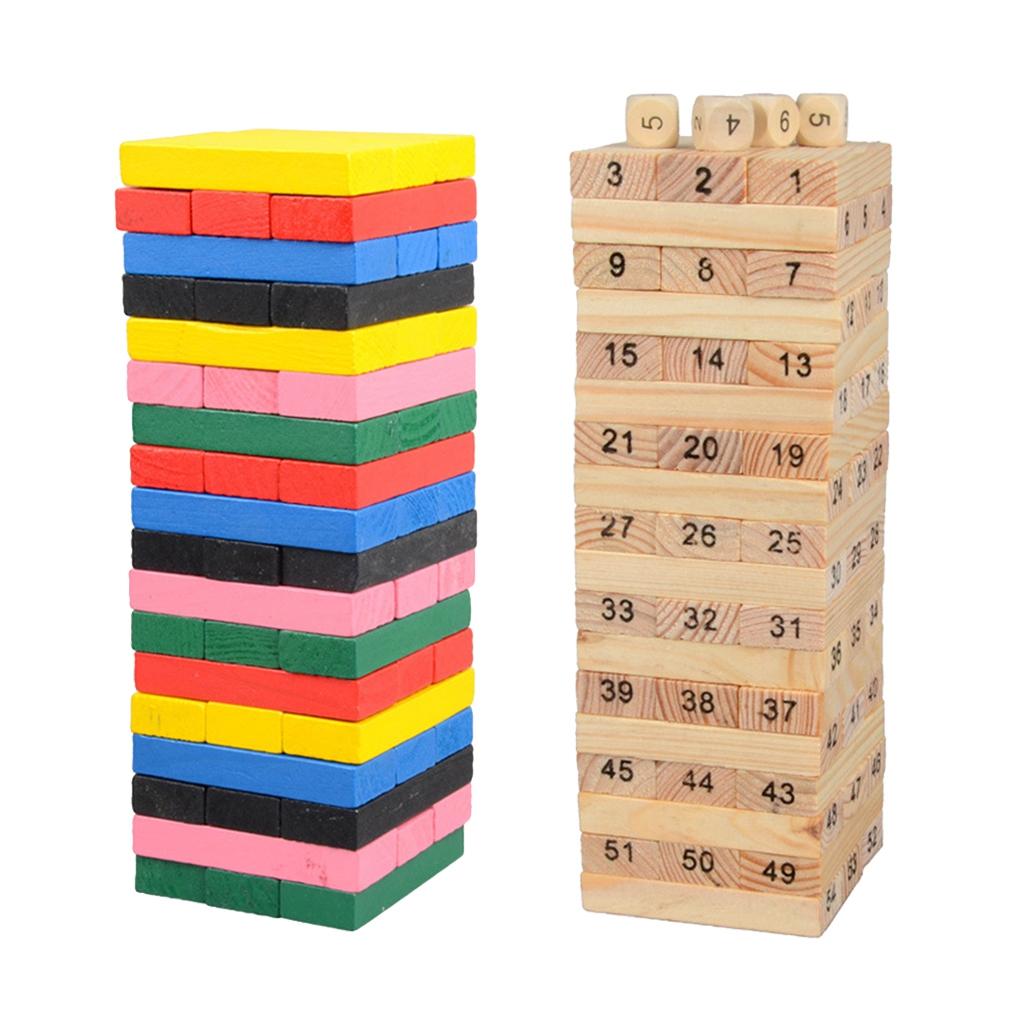 Wooden Stacking Board Games Building Blocks for Kids  Multi