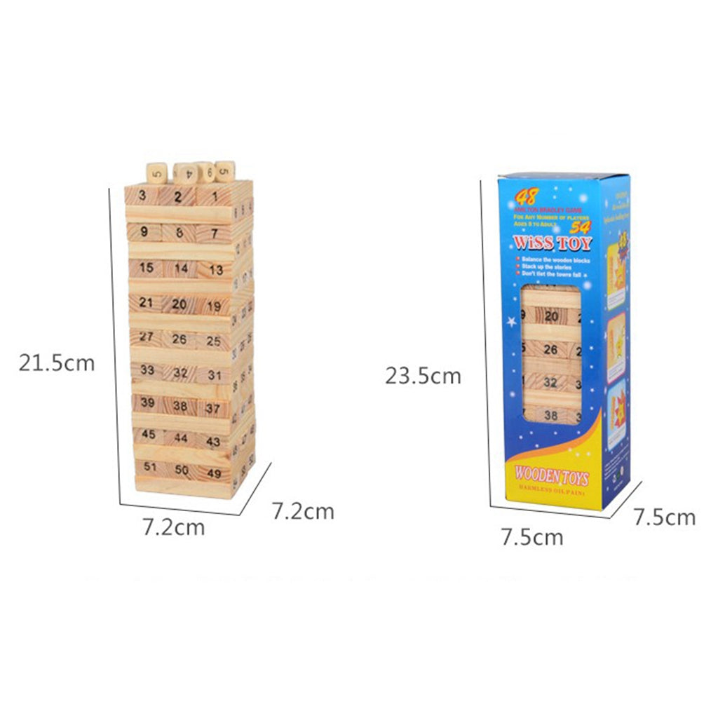 Wooden Stacking Board Games Building Blocks for Kids  Number