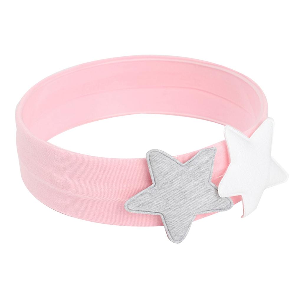 Cute Newborn Baby Toddlers Kids Cartoon Double Pentagram Hair Band Pink