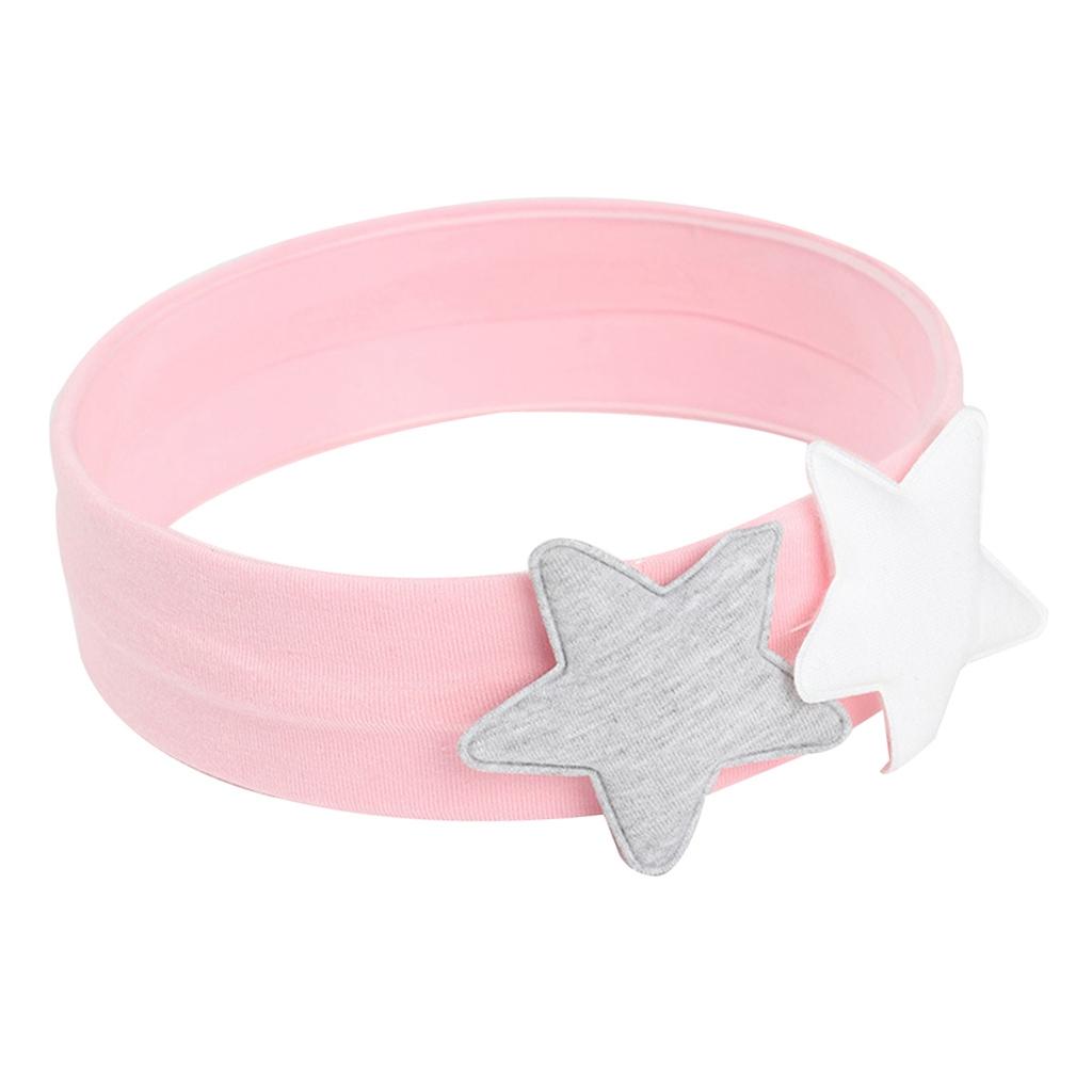 Cute Newborn Baby Toddlers Kids Cartoon Double Pentagram Hair Band Pink