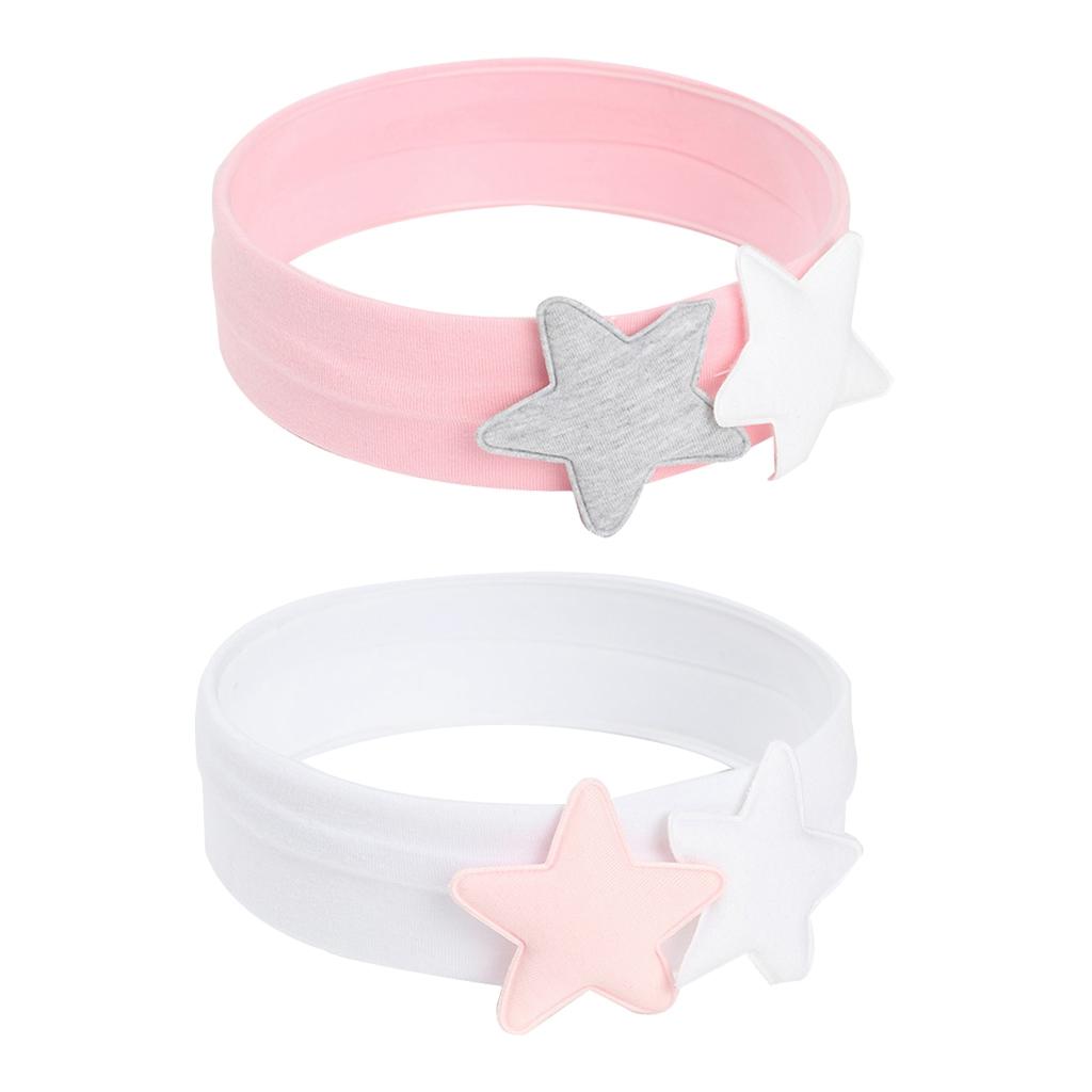 Cute Newborn Baby Toddlers Kids Cartoon Double Pentagram Hair Band Pink