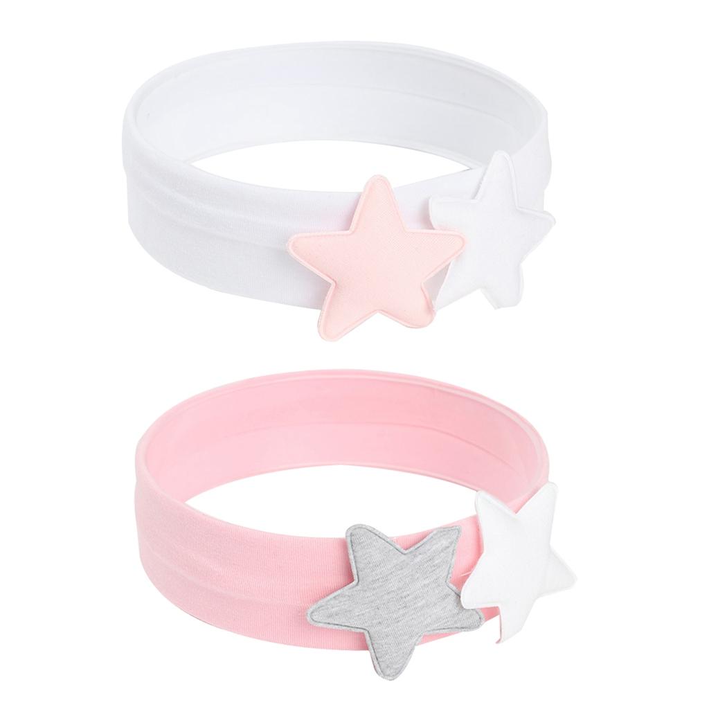 Cute Newborn Baby Toddlers Kids Cartoon Double Pentagram Hair Band Pink