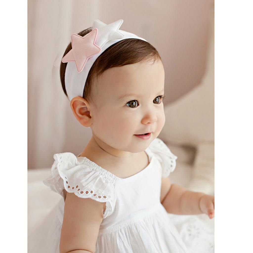 Cute Newborn Baby Toddlers Kids Cartoon Double Pentagram Hair Band White