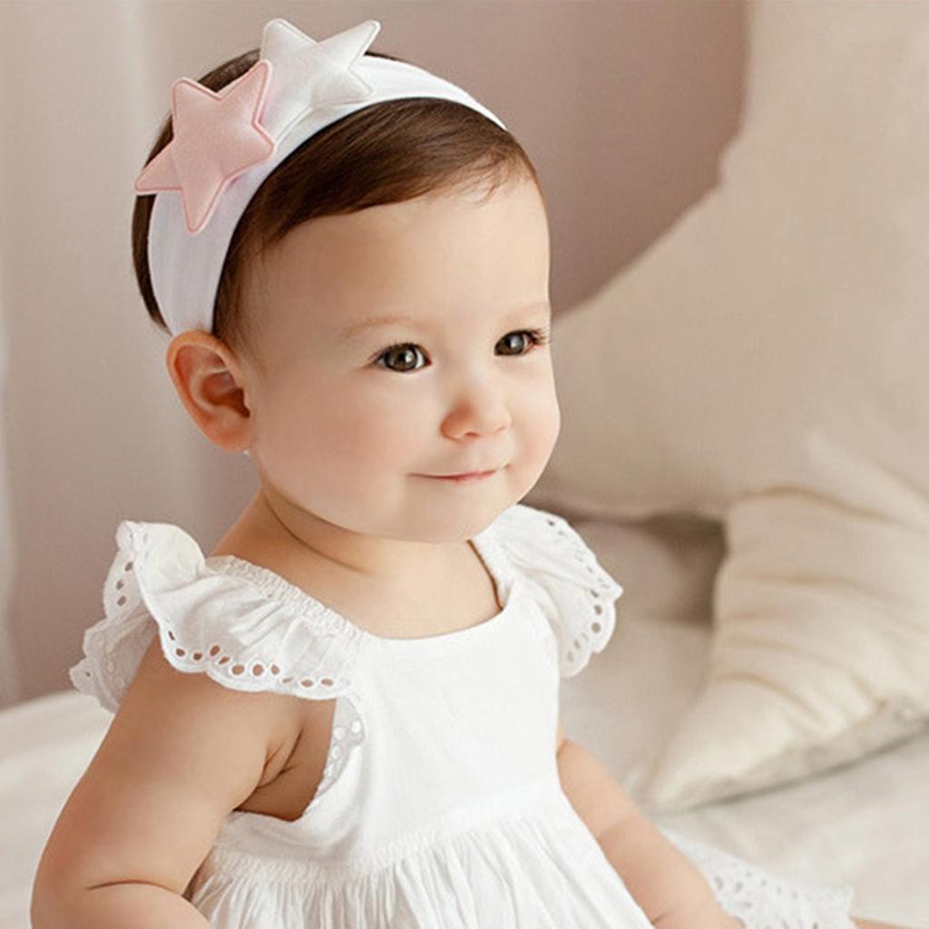 Cute Newborn Baby Toddlers Kids Cartoon Double Pentagram Hair Band White