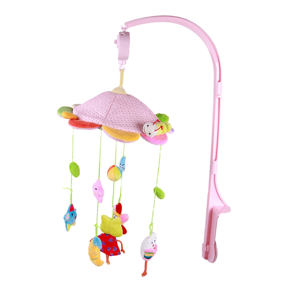 Baby Crib Music Mobile Hanging Rotating Playing Teether Pink