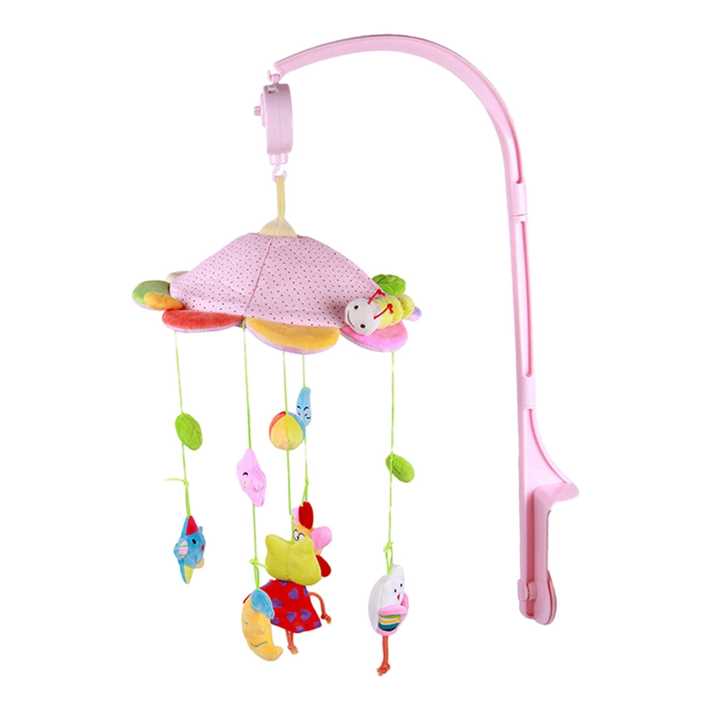 Baby Crib Music Mobile Hanging Rotating Playing Teether Pink