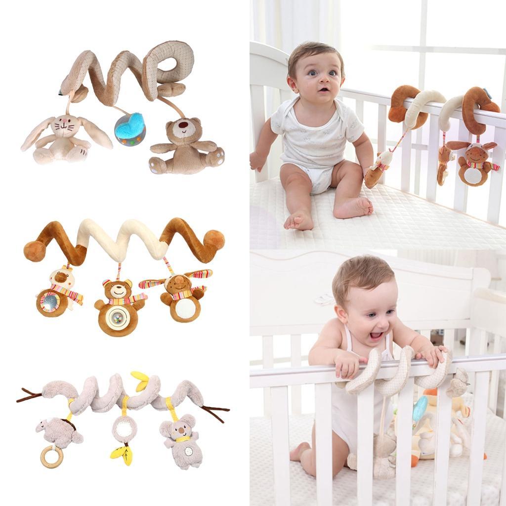 Baby Boys Girls Pram Handbell Stroller Hanging Plush Toy  Bear rabbit
