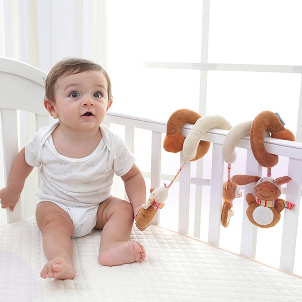 Baby Boys Girls Pram Handbell Stroller Hanging Plush Toy  Bear Rabbit Bird