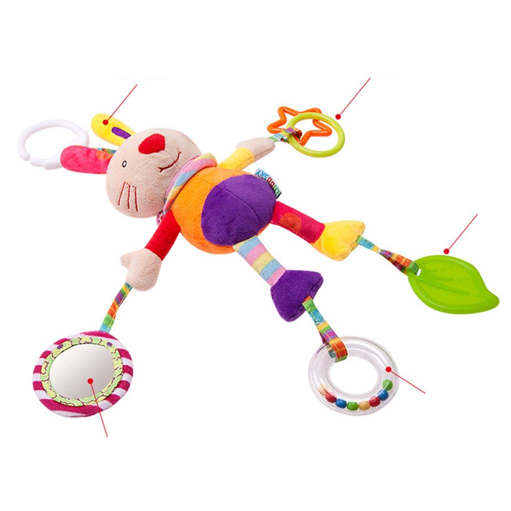 Cute Cartoon Animal Wind Chime Bed Trailer Hanging Toys Rabbit