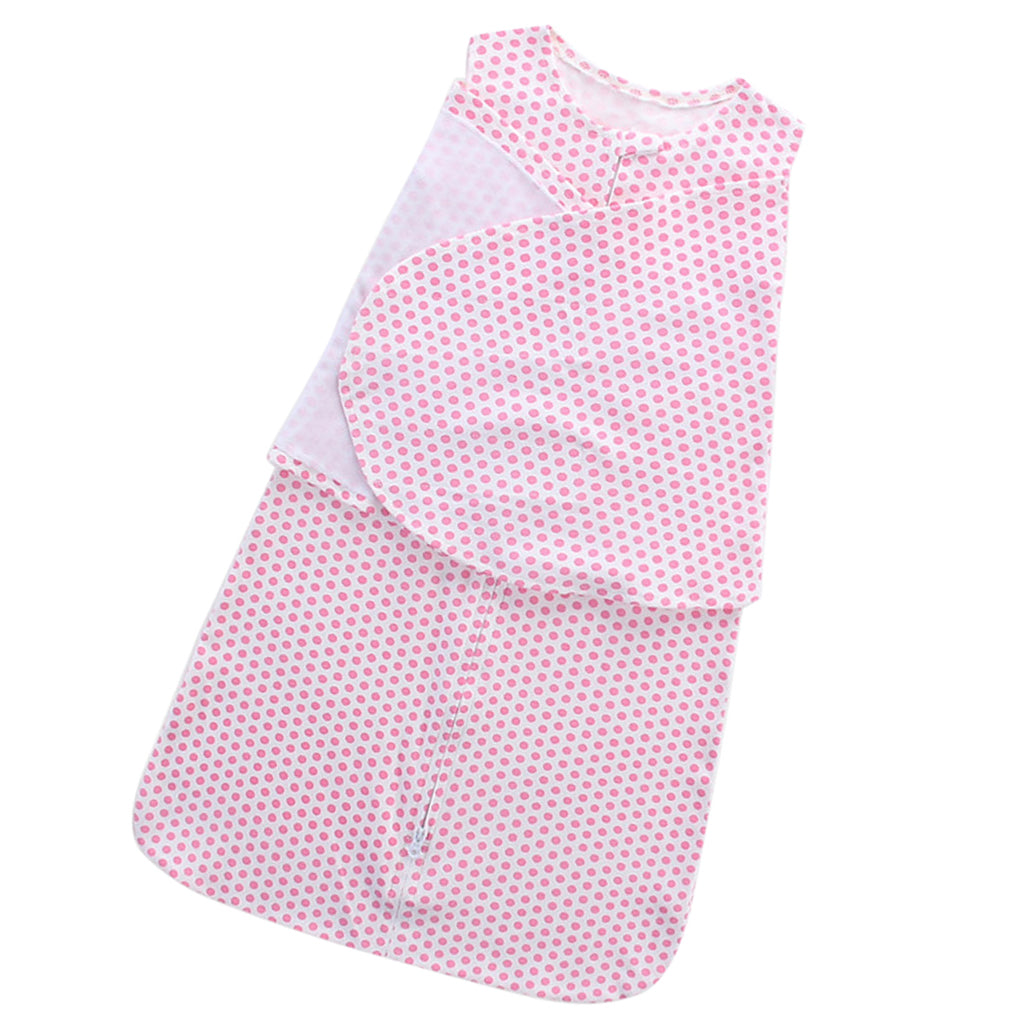 Newborn Swaddle Swaddling Baby Snuggle Wrap Blanket Bedding Soft Feel Pink Dot