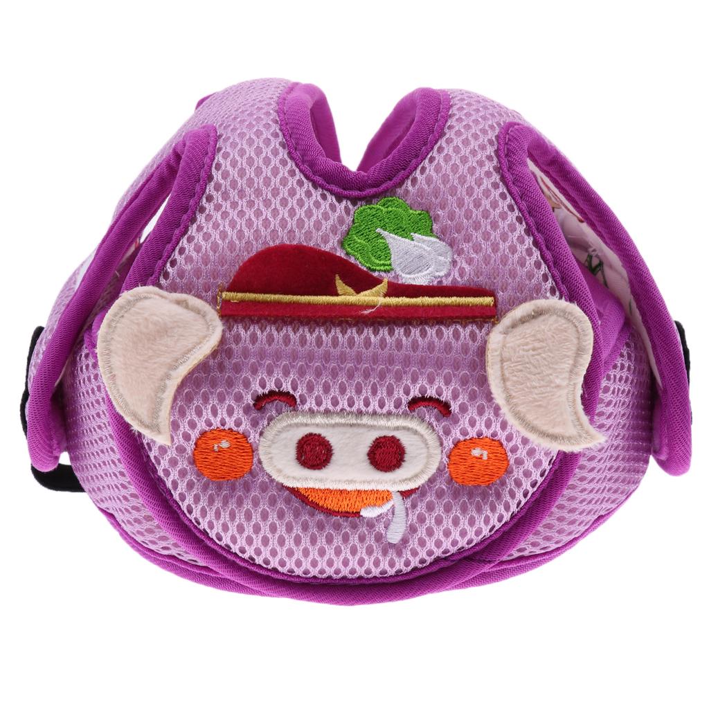 Baby Infant Toddlers Protection Cap Shatter-Resistant Head Cap Purple pig