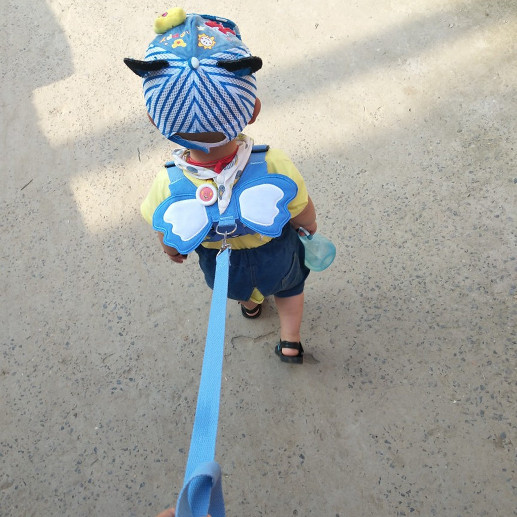 Baby Toddler Anti-Lost Backpack Seat Belt Traction Rope Pale blue elephant
