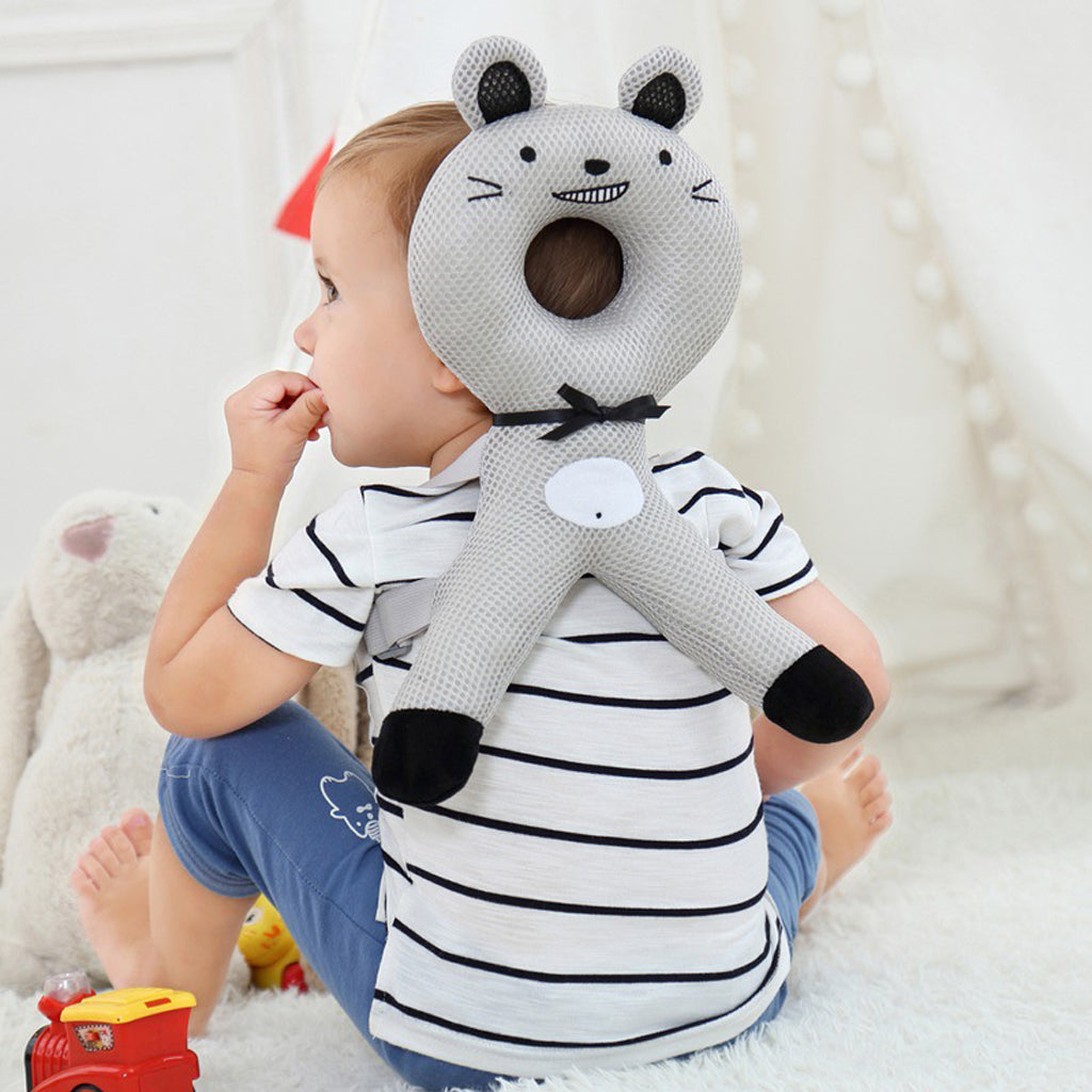 Baby Head Protector Safety Pad Cushion Kids Back Protection Grey Rabbit