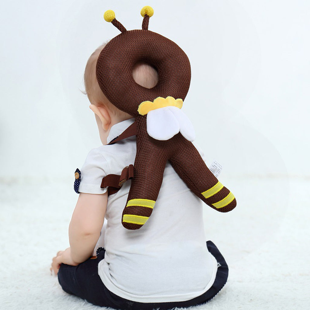 Baby Head Protector Safety Pad Cushion Kids Back Protection Coffee Bee