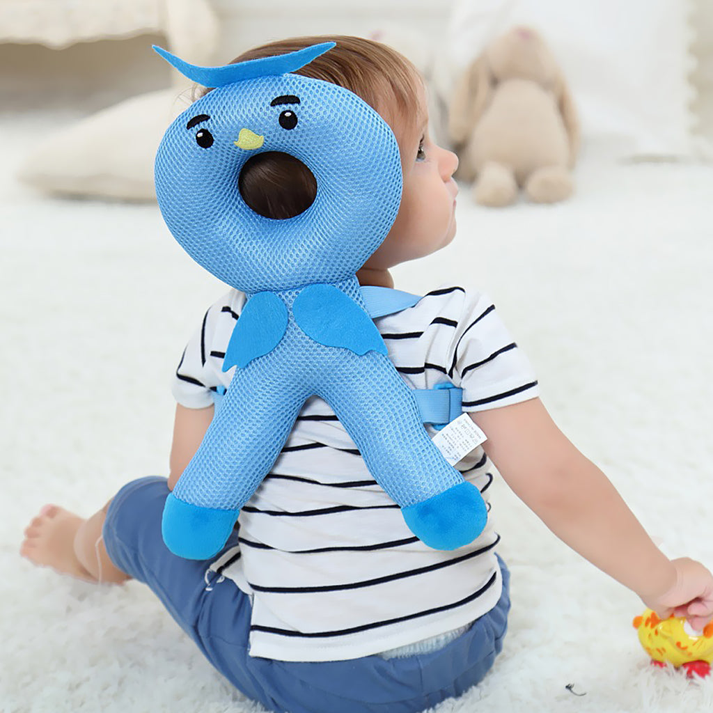 Baby Head Protector Safety Pad Cushion Kids Back Protection Blue Owl