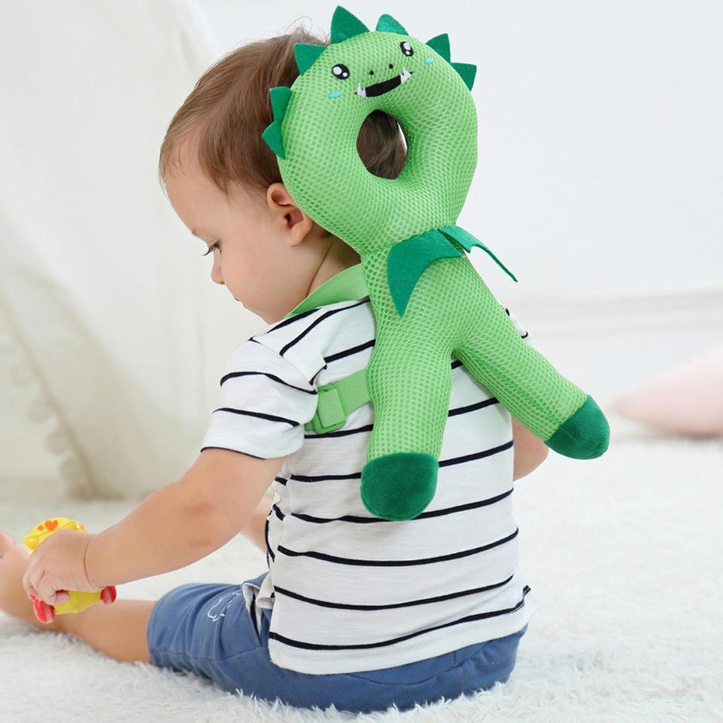 Baby Head Protector Safety Pad Cushion Kids Back Protection Green Dinosaur