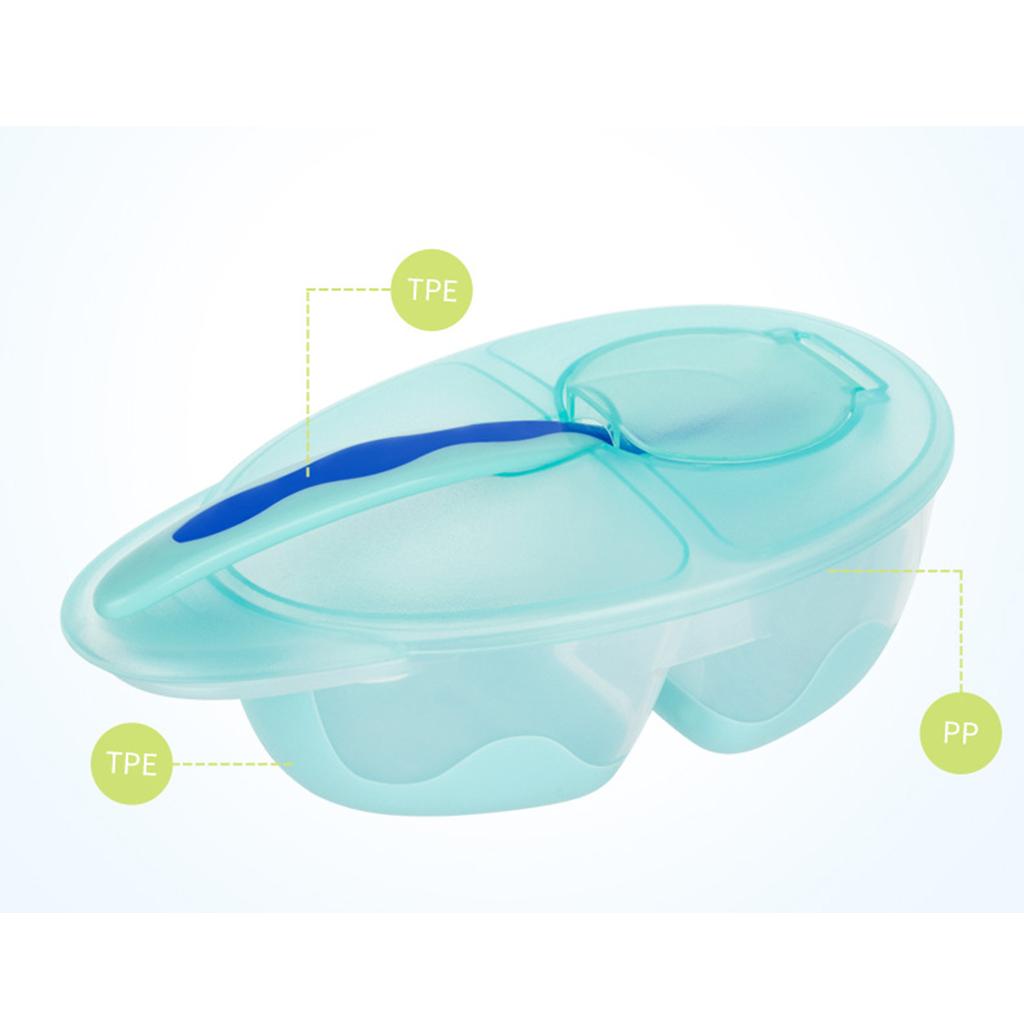 Infant fashion complementary food bowl set baby eating bowl Blue