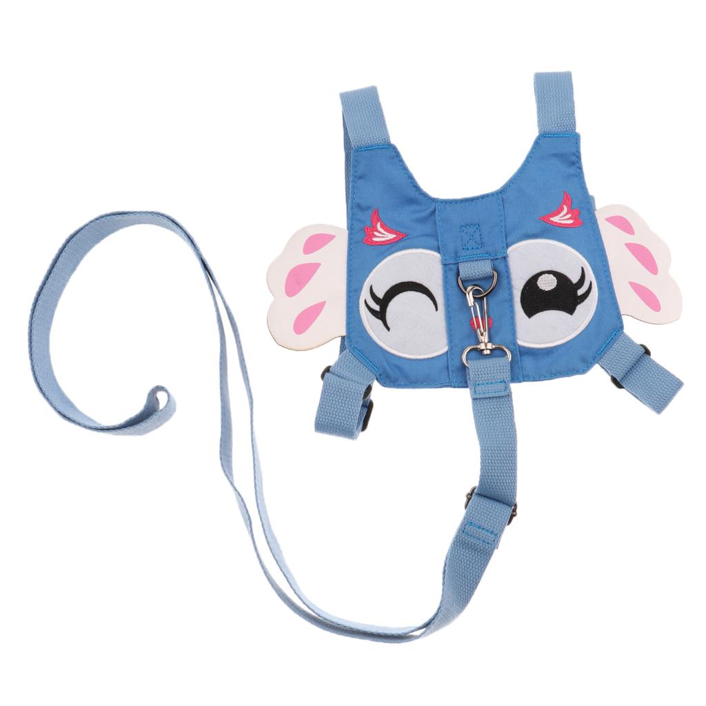 Baby Anti-lost Walking Safety Harness Reins Strap with Leash Blue Butterfly