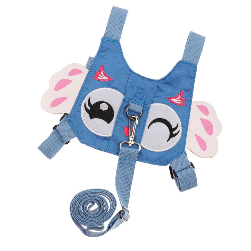 Baby Anti-lost Walking Safety Harness Reins Strap with Leash Blue Butterfly