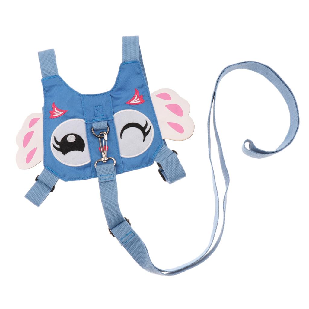 Baby Anti-lost Walking Safety Harness Reins Strap with Leash Blue Butterfly