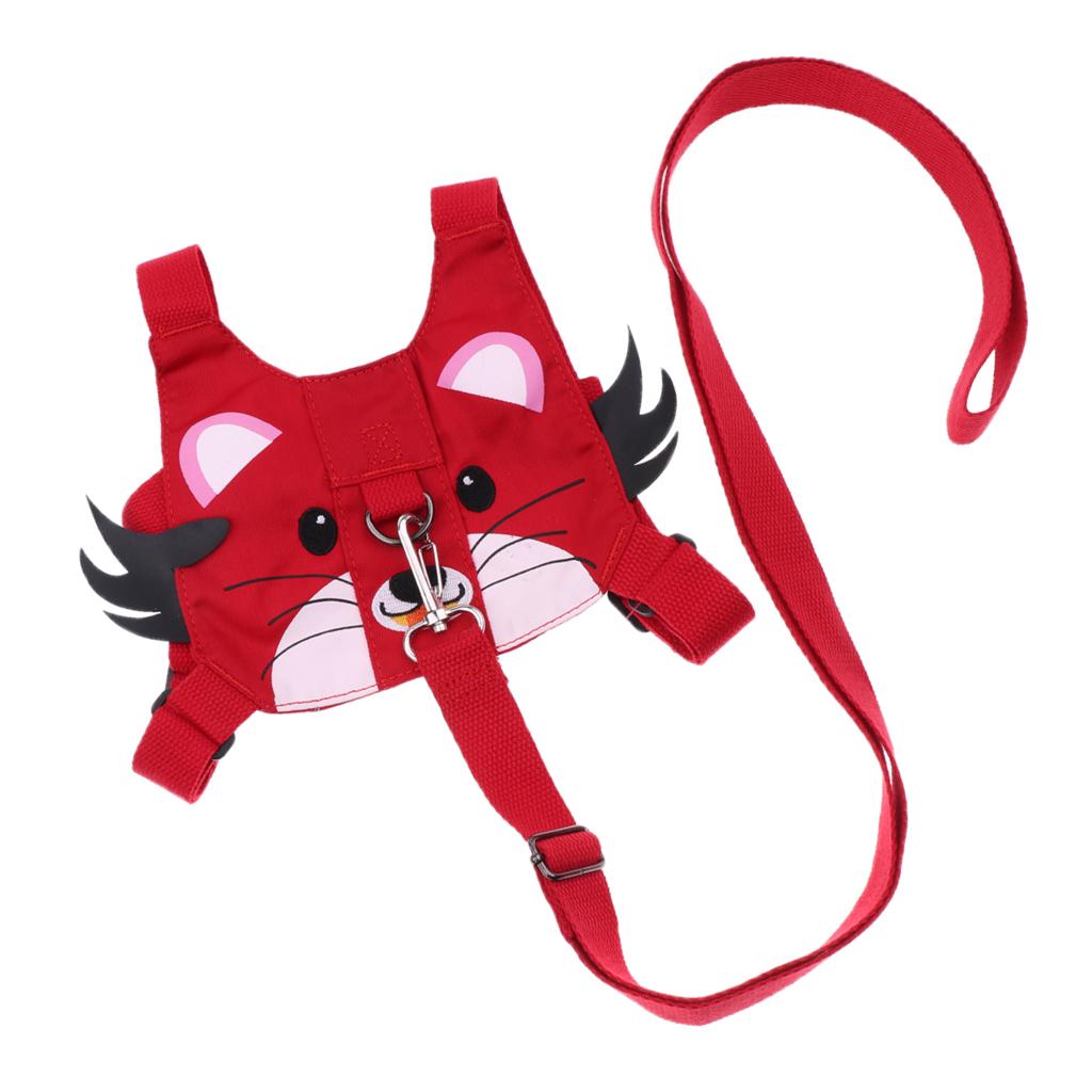 Baby Anti-lost Walking Safety Harness Reins Strap with Leash Red Tiger