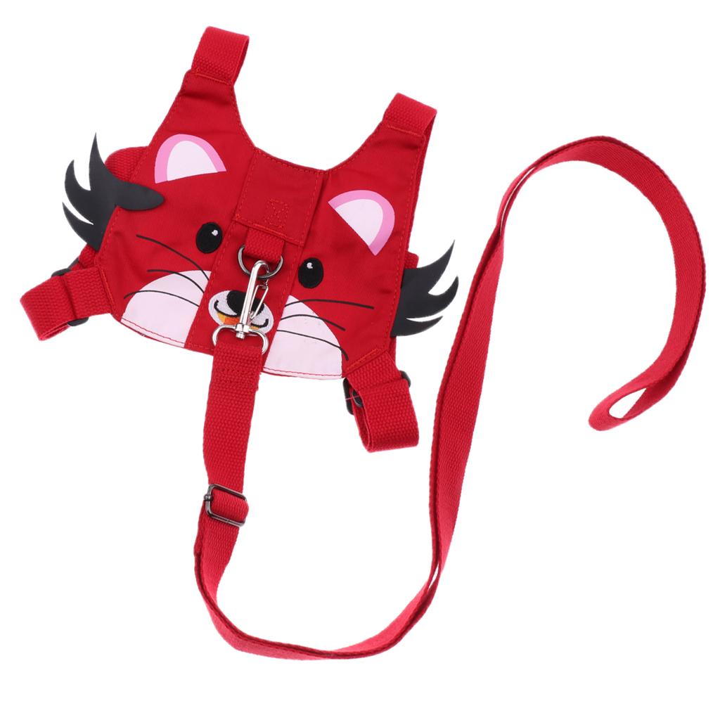 Baby Anti-lost Walking Safety Harness Reins Strap with Leash Red Tiger