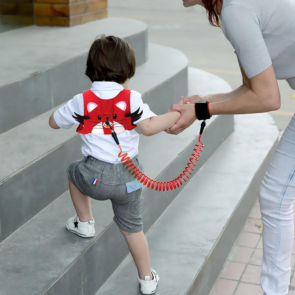 Baby Anti-lost Walking Safety Harness Reins Strap with Leash Red Tiger