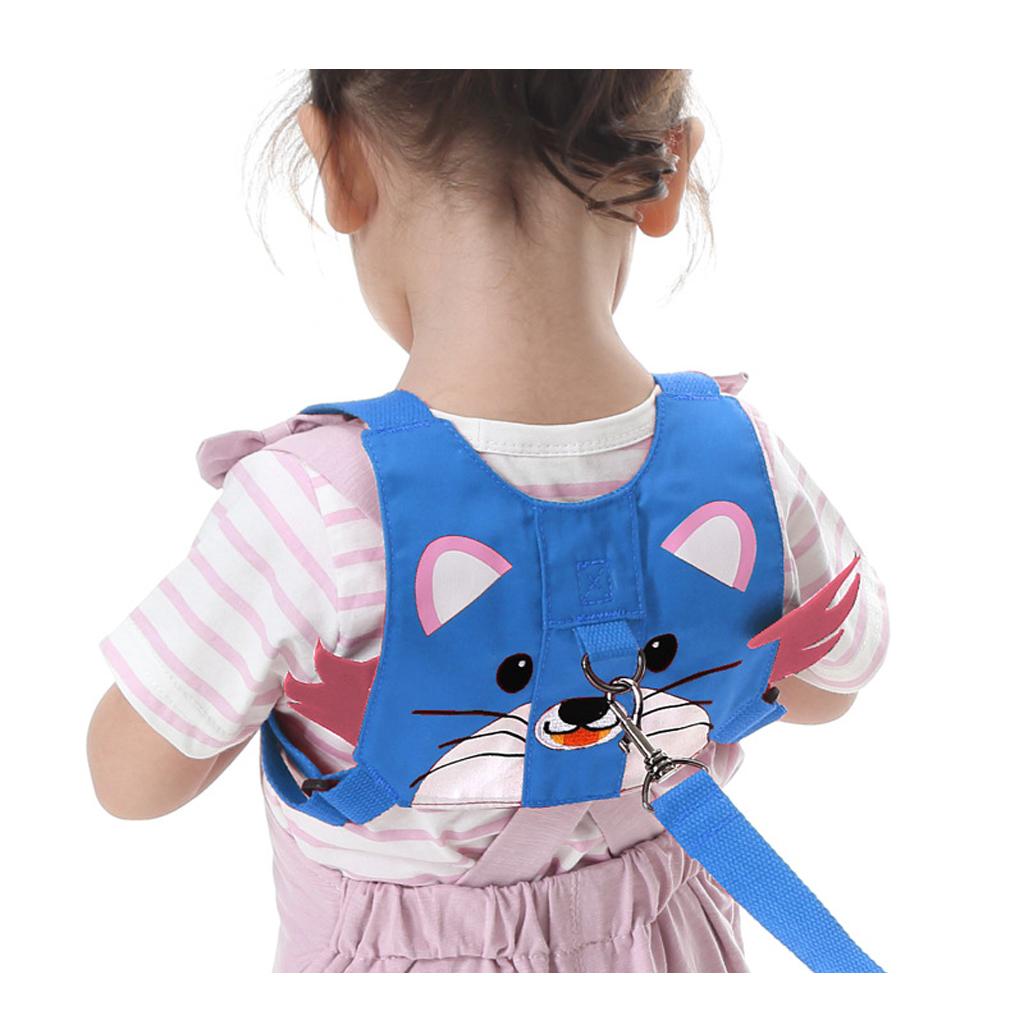 Baby Anti-lost Walking Safety Harness Reins Strap with Leash Blue Tiger