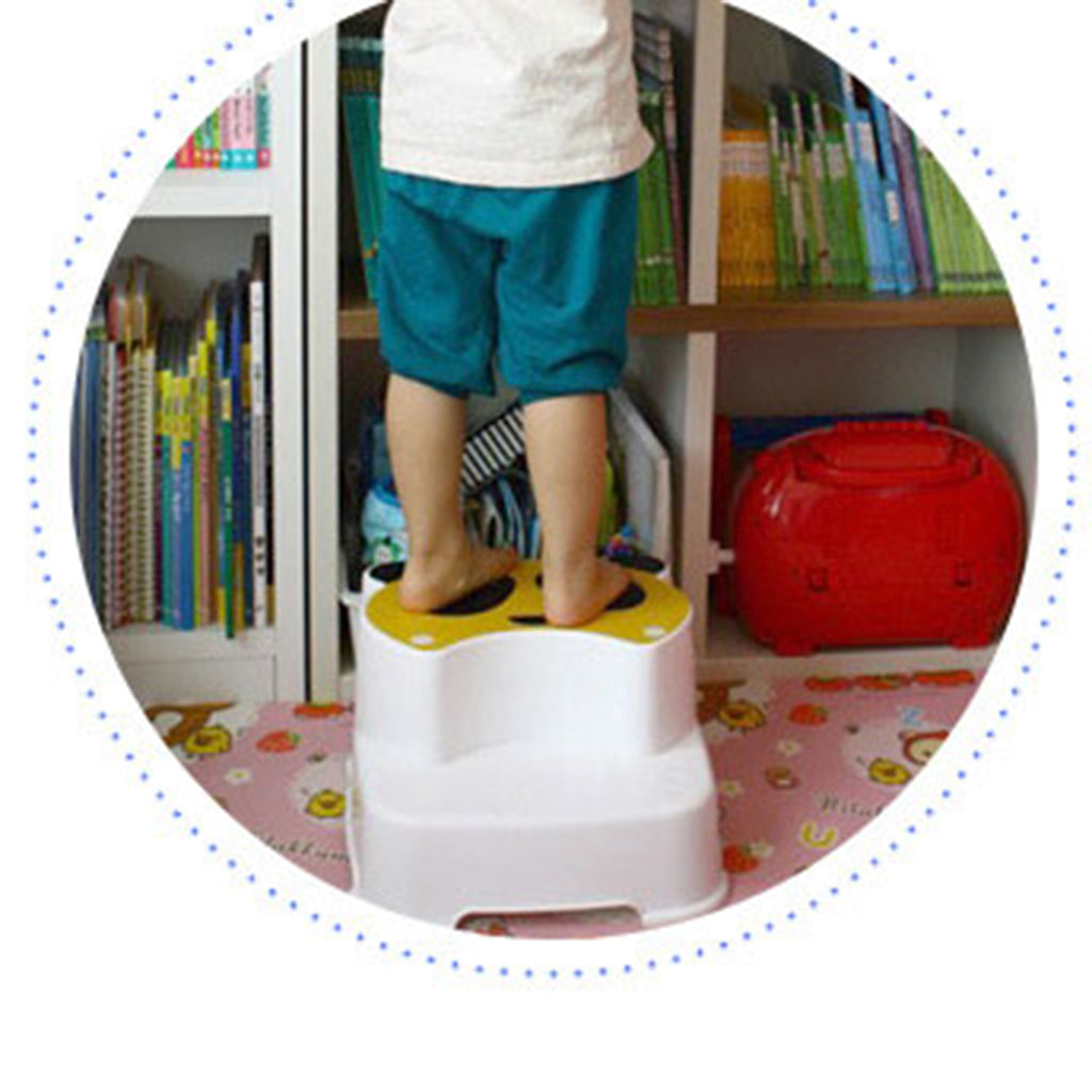 Baby Double Step Stool for Kids Anti-Slip Childs Foot Stool Yellow