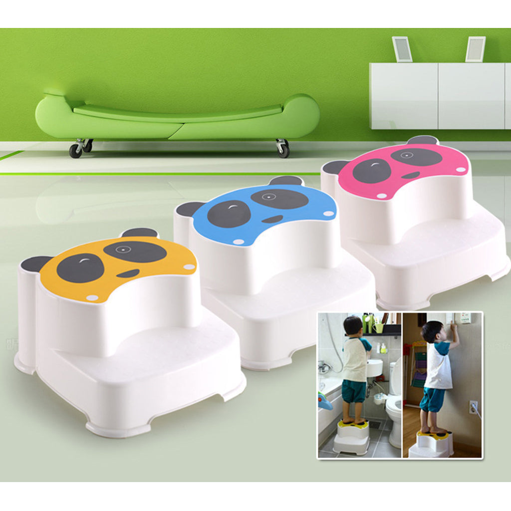 Baby Double Step Stool for Kids Anti-Slip Childs Foot Stool Pink